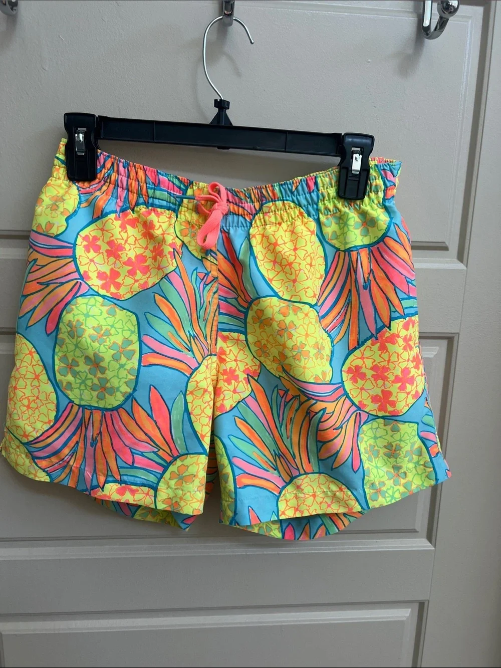 Chubbies Men's Swim Shorts Sz S Pineapple Print Yellow/Teal vacay summer beach